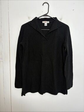Real Clothes Sweater Womens Medium Silk Cashmere Chunky Knit V Neck Collar